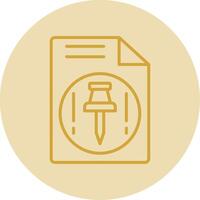 Push Line Yellow Circle Icon vector