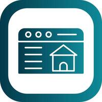 Real Estate Website Glyph Gradient Corner Icon vector