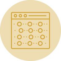 Recognition Line Yellow Circle Icon vector