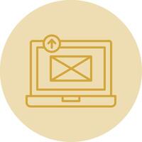 Sending Email Line Yellow Circle Icon vector