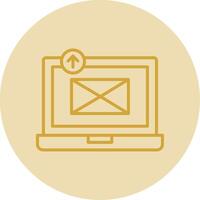 Sending Email Line Yellow Circle Icon vector