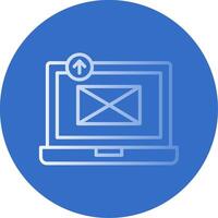 Sending Email Flat Bubble Icon vector