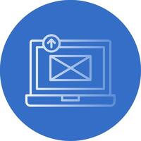 Sending Email Flat Bubble Icon vector