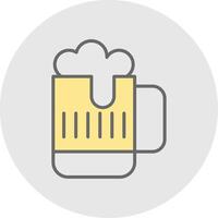 cerveza línea lleno ligero icono vector
