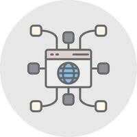 Website Line Filled Light Icon vector