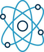 Atom Line Blue Two Color Icon vector