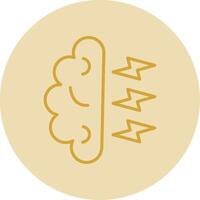 Brainstorming Line Yellow Circle Icon vector