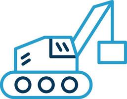 Crane Line Blue Two Color Icon vector