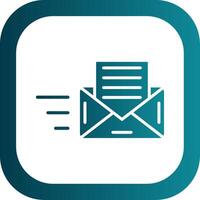 Envelope Glyph Gradient Corner Icon vector