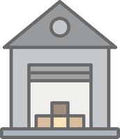 Warehouse Line Filled Light Icon vector