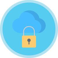 Cloud Lock Flat Multi Circle Icon vector