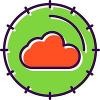 nube informática lleno diseño icono vector