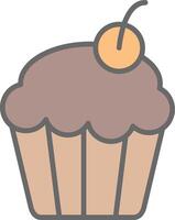 Cupcake Line Filled Light Icon vector