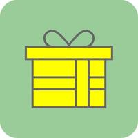 Gift Box Filled Yellow Icon vector