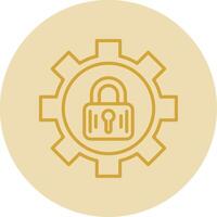 Gear Line Yellow Circle Icon vector