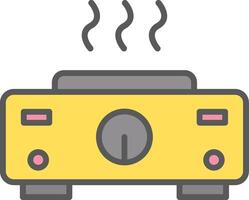 Hot Plate Line Filled Light Icon vector