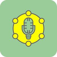 micrófono lleno amarillo icono vector
