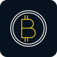 bitcoin línea amarillo blanco icono vector