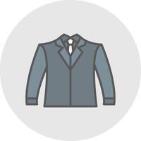 Suit Line Filled Light Icon vector