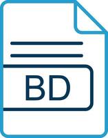 BD File Format Line Blue Two Color Icon vector