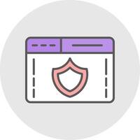 Web Security Line Filled Light Icon vector