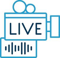 Live Stream Line Blue Two Color Icon vector