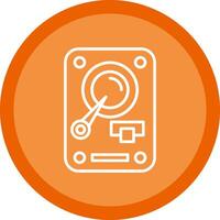 Hard Disk Drive Line Multi Circle Icon vector