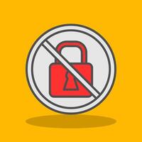 Prohibited Sign Filled Shadow Icon vector