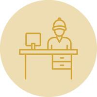 Office Line Yellow Circle Icon vector