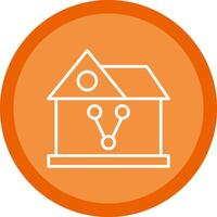 Sharing House Line Multi Circle Icon vector