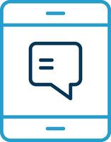 Text Message Line Blue Two Color Icon vector