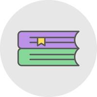 Books Line Filled Light Icon vector