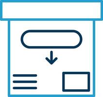 Archive Line Blue Two Color Icon vector