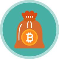 Bitcoin Bag Flat Multi Circle Icon vector