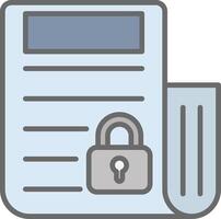 Confidential Line Filled Light Icon vector