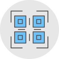 Qr Code Line Filled Light Icon vector