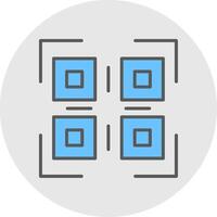 qr código línea lleno ligero icono vector