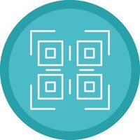 Qr Code Line Multi Circle Icon vector