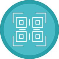 qr código línea multi circulo icono vector