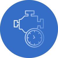 Time Engine Flat Bubble Icon vector