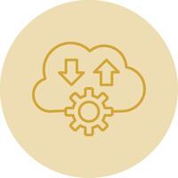 Cloud Line Yellow Circle Icon vector