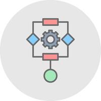 Algorithm Line Filled Light Icon vector