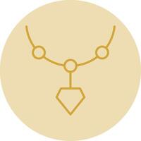Locket Line Yellow Circle Icon vector