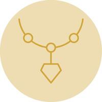 Locket Line Yellow Circle Icon vector