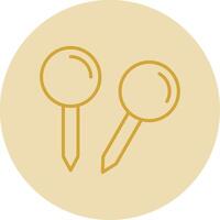 Pins Line Yellow Circle Icon vector