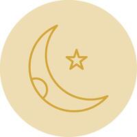 Moon Line Yellow Circle Icon vector