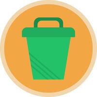 Trash Can Flat Multi Circle Icon vector