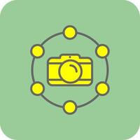 Camera Filled Yellow Icon vector