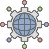 Networking Line Filled Light Icon vector
