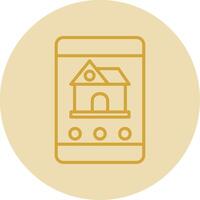 Real Estate App Line Yellow Circle Icon vector